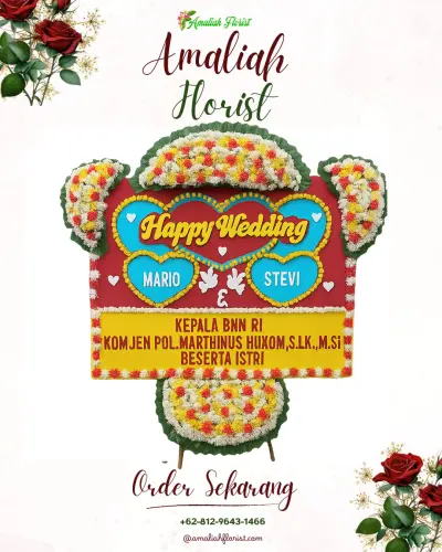 Karangan Papan Bunga Pernikahan di Nglumut